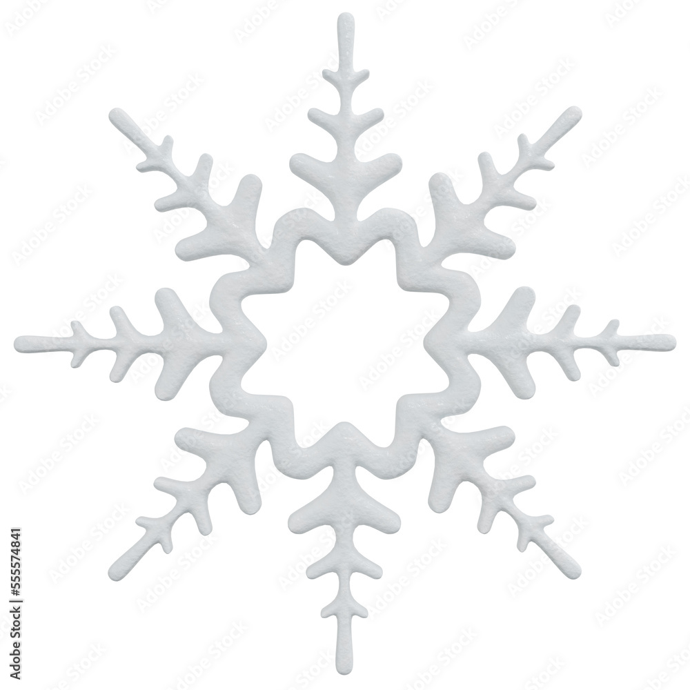 3D Rendering White Snowflake. PNG Transparent Background. 3D Rendering White Snowflake. PNG Transparent Background.