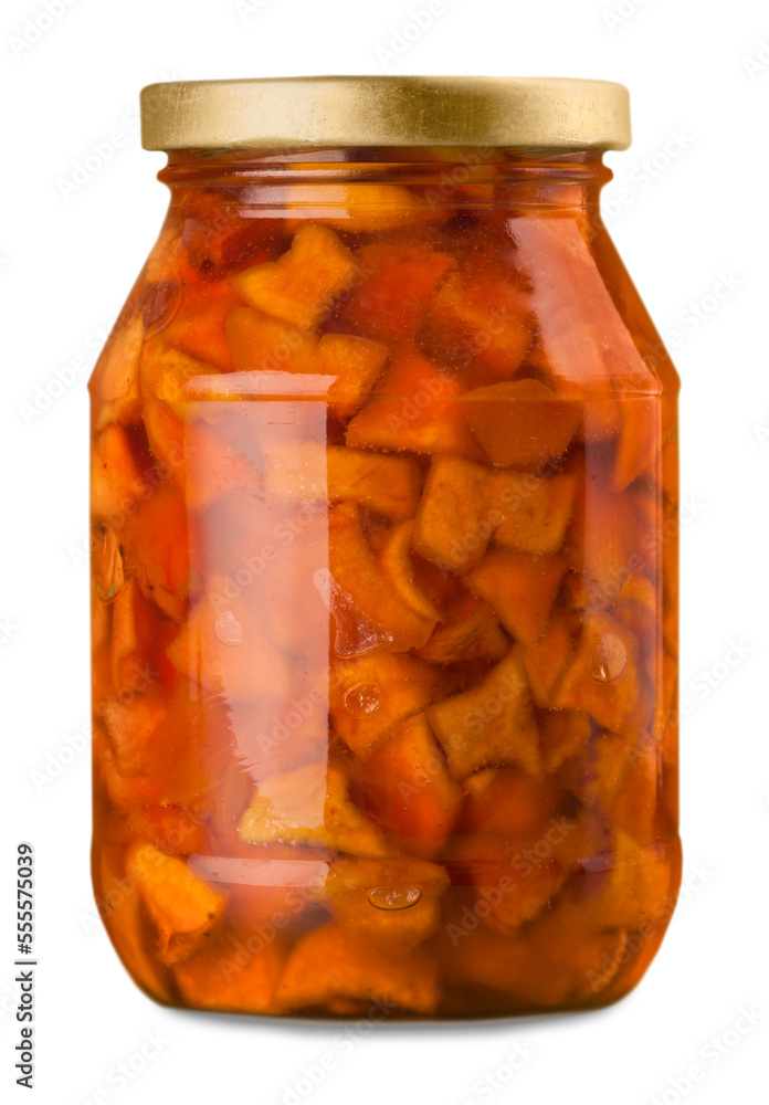 Tomato sauce jar on white background Tomato sauce jar on white background