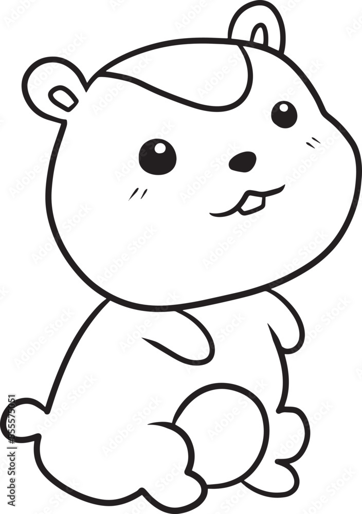Fototapeta premium squirrel cartoon doodle kawaii anime coloring page cute illustration drawing clip art character chibi manga comic