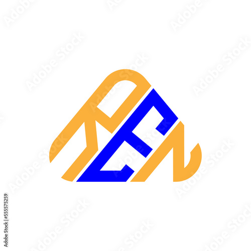 R E N letter logo creative design with vector graphic, R E N simple and modern logo.