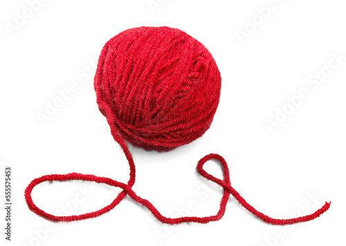 New red yarn thread ball Fototapeta
