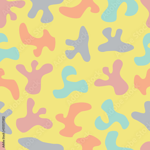 Abstract Seamless Pattern on light yellow background