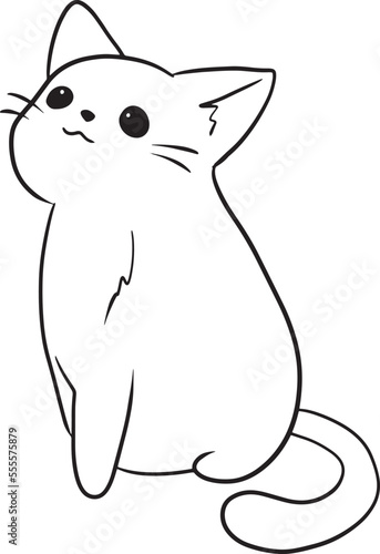 cat cartoon doodle kawaii anime coloring page cute illustration clipart character manga