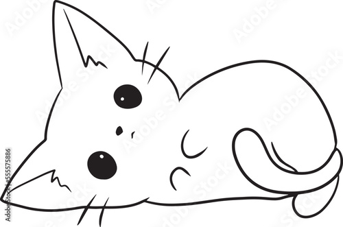 cat cartoon doodle kawaii anime coloring page cute illustration clipart character manga