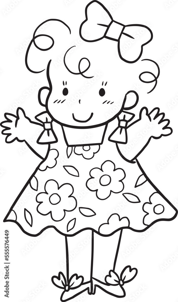 Fototapeta premium cartoon cat dog doodle kawaii anime coloring page cute illustration drawing clipart character chibi manga comics