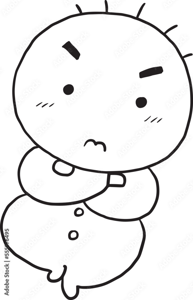 cartoon baby doodle kawaii anime coloring page cute illustration