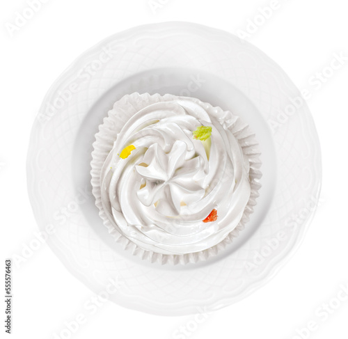 Cupcake on a plate - isolated image