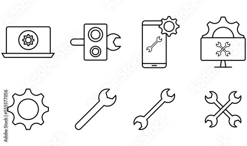 repair icon set. style sign symbol for app and web, vector illustration
