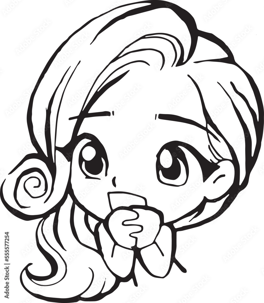 Black and white anime cute girl on Craiyon-saigonsouth.com.vn