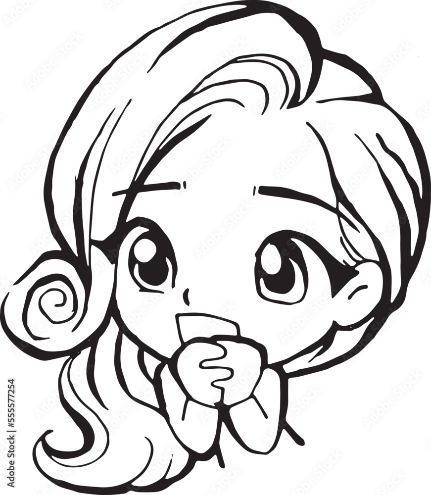 Premium Vector  Cartoon cute doodle coloring page kawaii anime