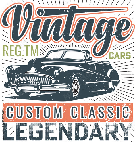 Creative custom vintage car t shirt design