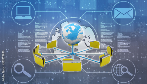 3d illustration of Data sharing concept