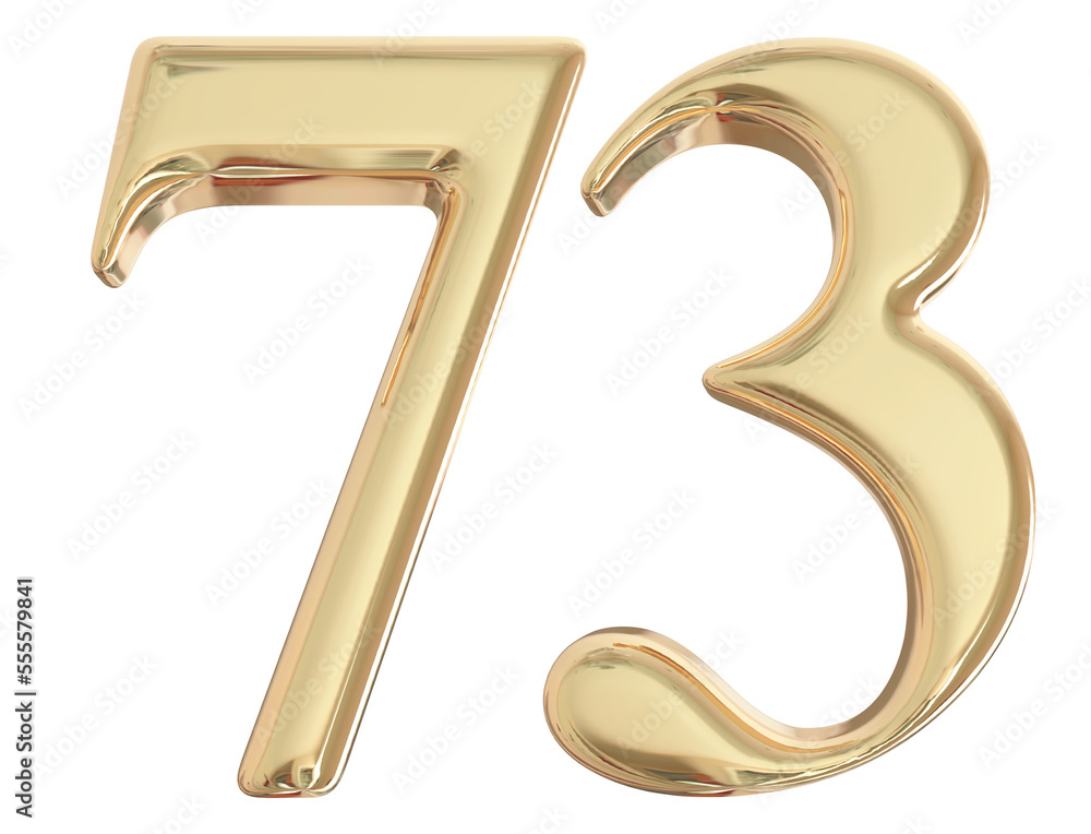 3d gold number 73 with generative AI 3d gold number 73 with generative AI