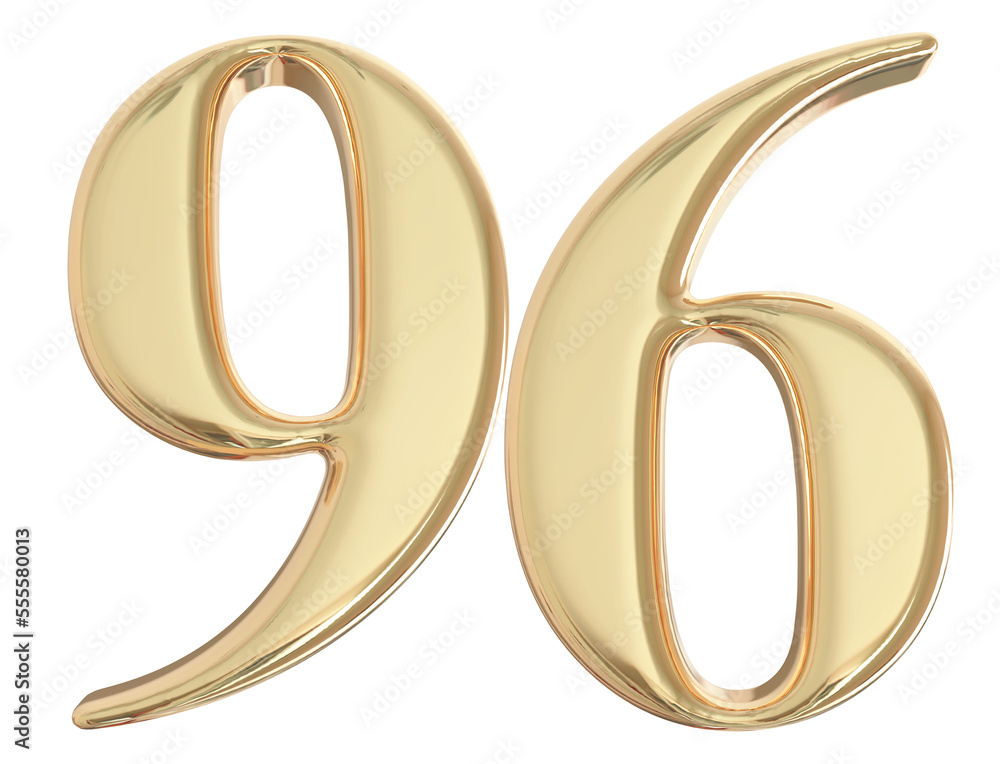 3d gold number 96 with generative AI 3d gold number 96 with generative AI