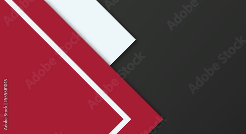 Free Download Abstract Simple Shape With Red, White and Black Color Background with Papercut Style for Wallpaper - GFXLoad