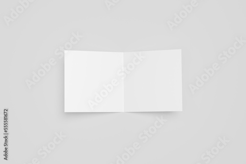 Square bifold brochure blank mockup
