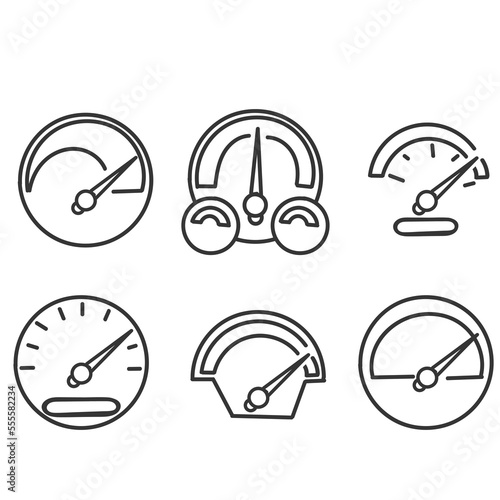 hand drawn doodle Set of Speedometer Related illustration vector
