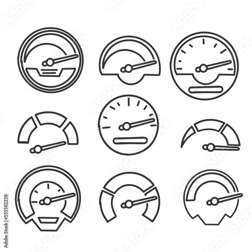 hand drawn doodle Set of Speedometer Related illustration vector