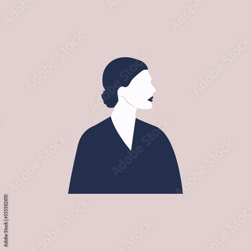 Woman portrait for avatar. Collection of user profiles. Half body woman icon. Colorful flat vector illustration.