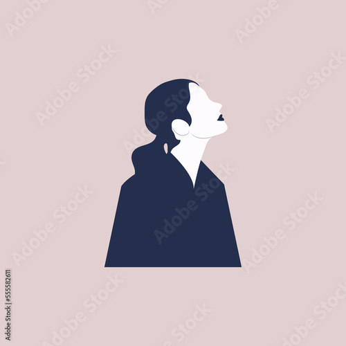 Woman portrait for avatar. Collection of user profiles. Half body woman icon. Colorful flat vector illustration.