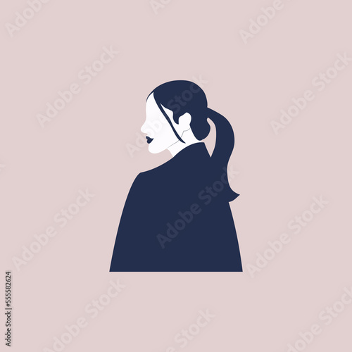 Woman portrait for avatar. Collection of user profiles. Half body woman icon. Colorful flat vector illustration.