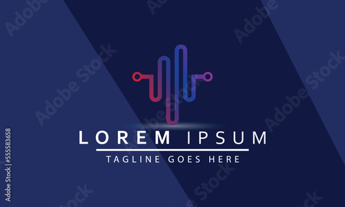 Abstract Sound logo generate idea design template. Color music sound wave sign.