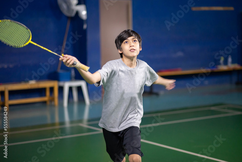 Boys training badminton indoor  activitiy © wckiw