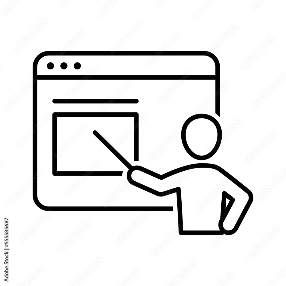 Online class icon vector graphic illustration Online class icon vector graphic illustration