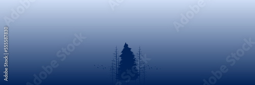 pine tree silhouette flat design vector illustration good for wallpaper, background, banner, backdrop, tourism and design template  © FahrizalNurMuhammad