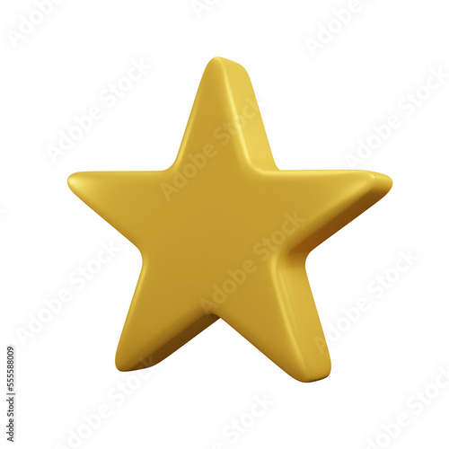 star icon isolated white background - 3D rendering