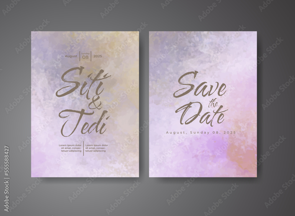 Wedding invitation with abstract watercolor background Wedding invitation with abstract watercolor background