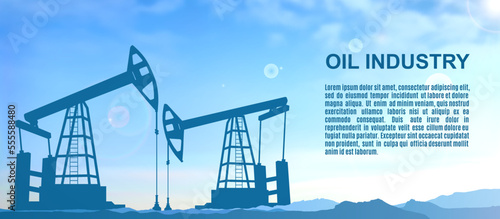 Silhouette of Oil pump. Oil industry concept. EPS10 vector