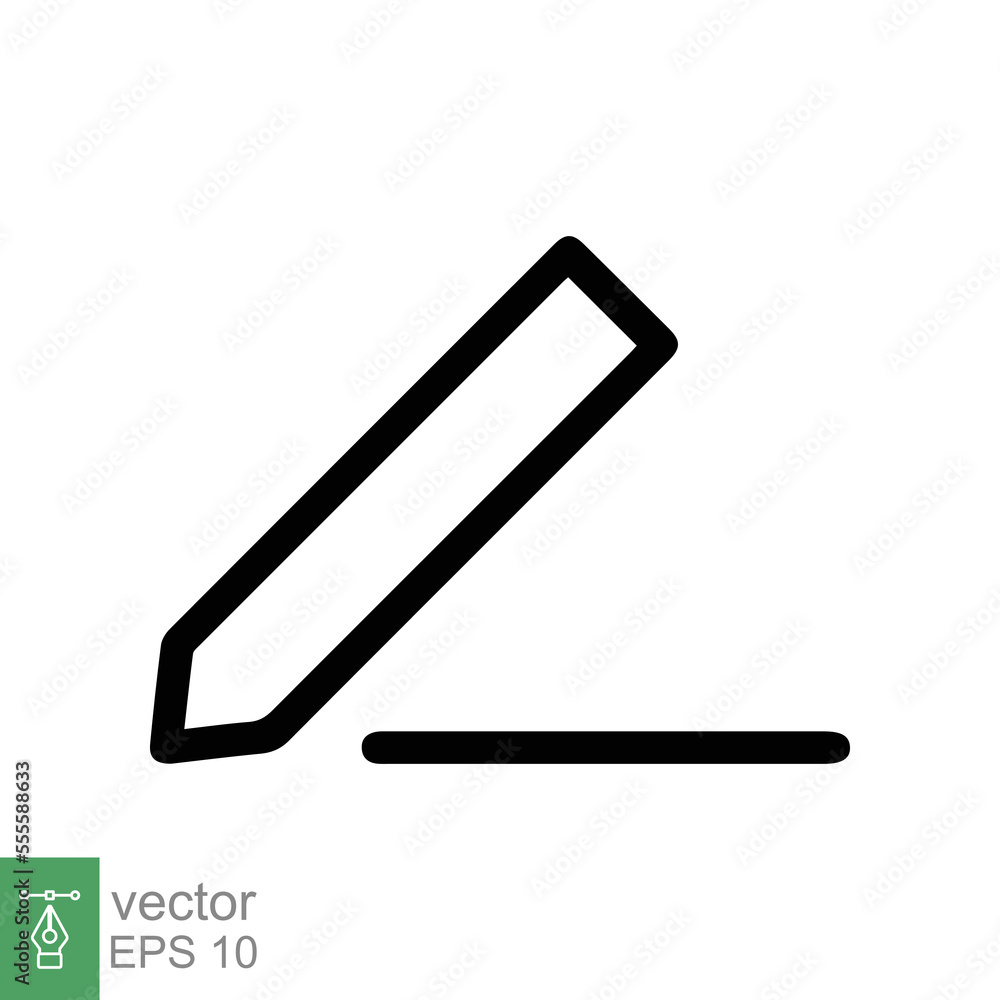 Pencil icon. Simple outline style. Pencil tip. drawing pen, graphite, plain, school element, education concept. Thin line vector illustration isolated on white background. EPS 10. Pencil icon. Simple outline style. Pencil tip. drawing pen, graphite, plain, school element, education concept. Thin line vector illustration isolated on white background. EPS 10.