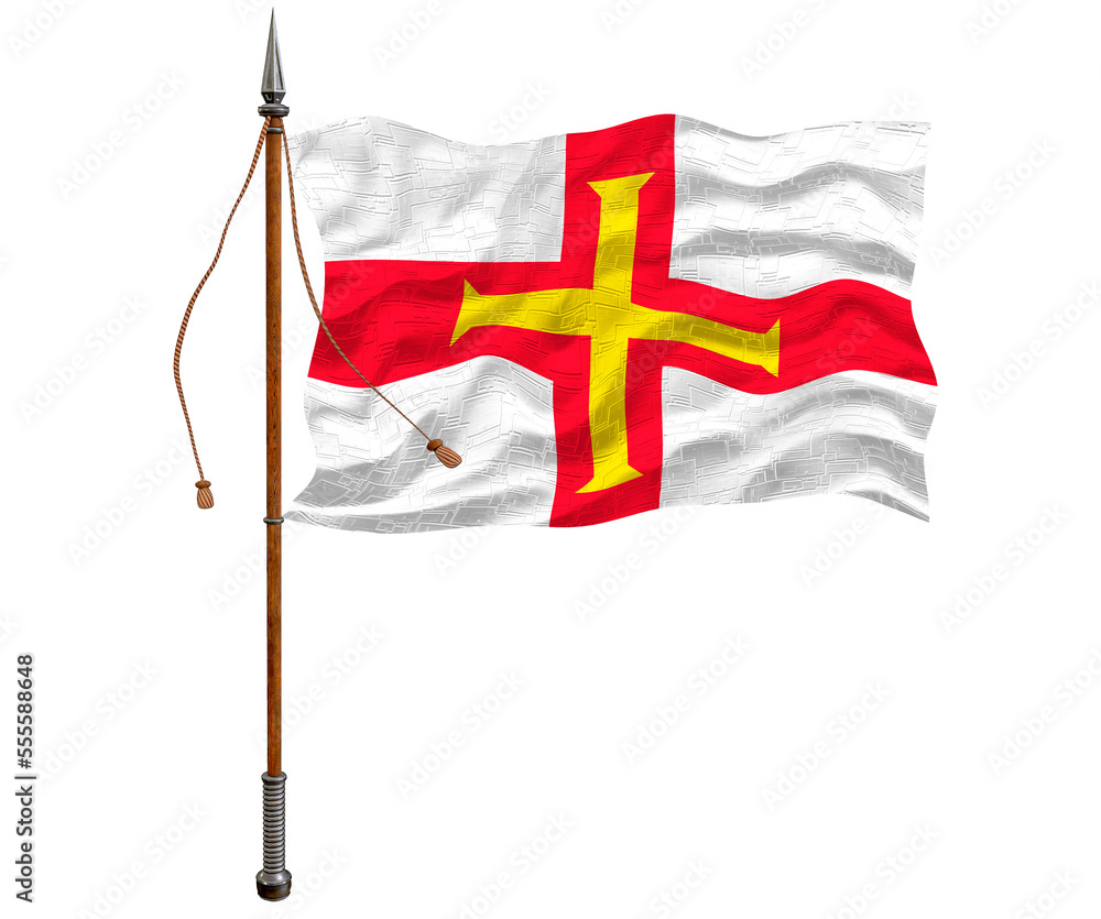 National flag of Bailiwick of Guernsey Background  with flag of Bailiwick of Guernsey