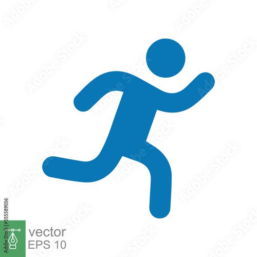 Runner icon. Simple solid style. Man run fast  race  sprint  flat design symbol  sport concept. Glyph vector illustration isolated on white background. EPS 10.