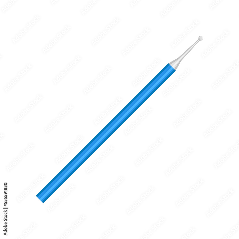 Dental ball burnisher vector illustration. Cartoon drawing of dentist tool, teeth cleaning equipment isolated on white background. Oral or dental hygiene, medicine, care concept Dental ball burnisher vector illustration. Cartoon drawing of dentist tool, teeth cleaning equipment isolated on white background. Oral or dental hygiene, medicine, care concept
