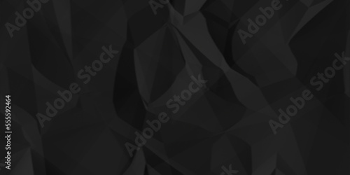 Fototapeta Naklejka Na Ścianę i Meble -   Black crumpled paper texture background. A crumpled sheet of dark gray paper abstract background.