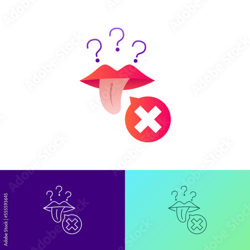 Taste loss, anosmia thin line icon. Long covid. Vector illustration.