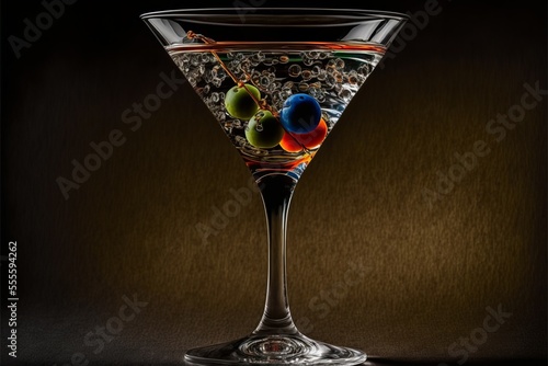 A glass of alcoholic drink - martini photo