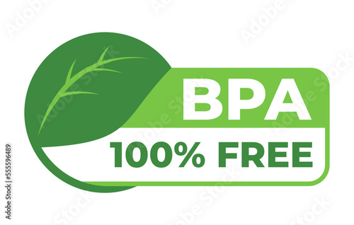 Label Bpa free in vector illustration for logo, icon, badge. BPA bisphenol A for non toxic plastic