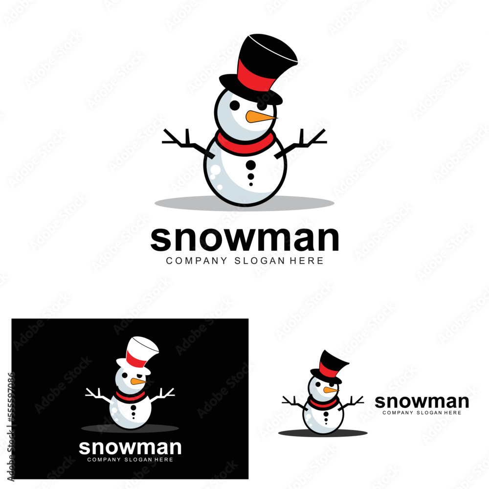 Snowman Logo, Snowman Winter Vector, And Christmas Winter, And New Year Snowman Logo, Snowman Winter Vector, And Christmas Winter, And New Year