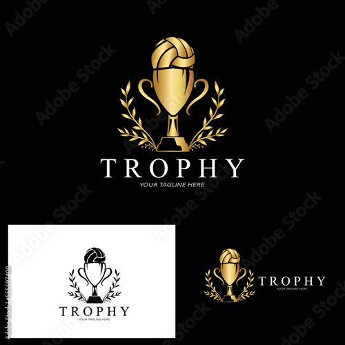 Trophy Logo Design  Award Winner Championship Trophy Vector  Success Brand