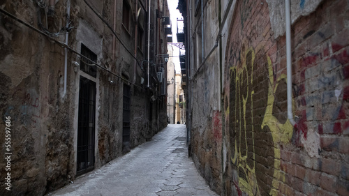 narrow street in old town,Palermo, sicily