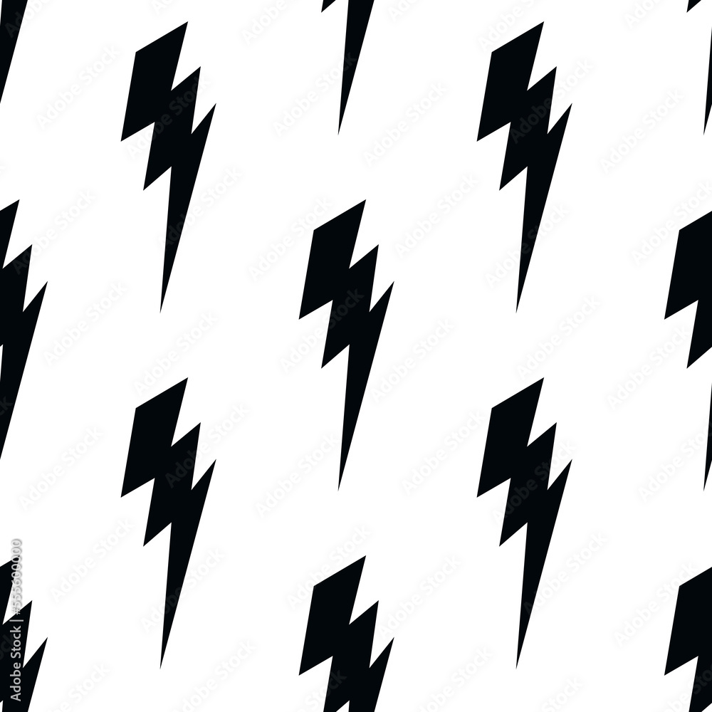 Vector flat hand drawn seamless pattern with lightning. Flat vector hippy boho illustration Vector flat hand drawn seamless pattern with lightning. Flat vector hippy boho illustration