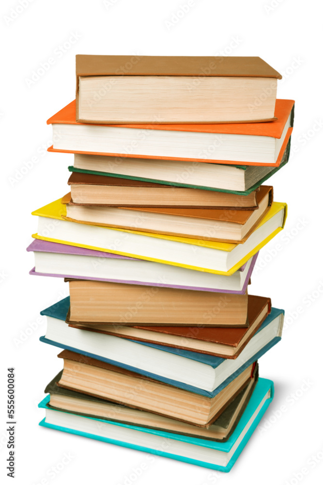 Collection stack of colored study books Collection stack of colored study books