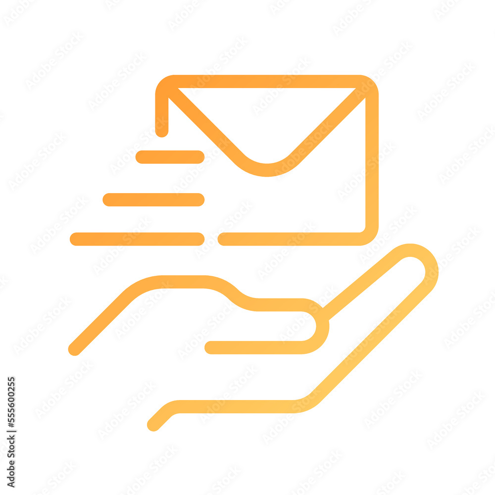 Send letter pixel perfect gradient linear vector icon. Delivery service. Written communication. Receiver address. Thin line color symbol. Modern style pictogram. Vector isolated outline drawing Send letter pixel perfect gradient linear vector icon. Delivery service. Written communication. Receiver address. Thin line color symbol. Modern style pictogram. Vector isolated outline drawing