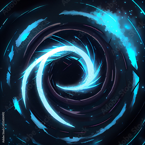 Abstract Swirl, Blue, AI 