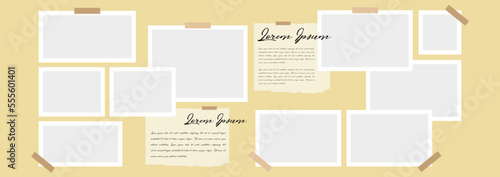 Pictures or photos frame collage. comics page grid layout abstract photo frames and digital photo wall template