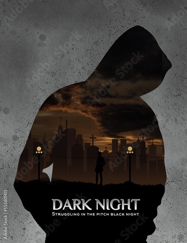 Cool movie poster with double exposure effect 