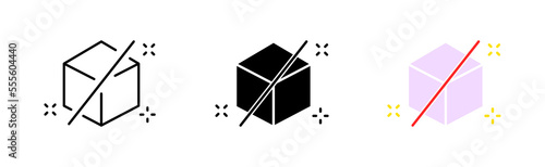 Non sugar in product line icon. Sweetness, sugar cubes, coffee, tea, saucepan, cup, diabetes, sugar bowl, flour. Dessert concept. Vector icon in line, black and colorful style on white background